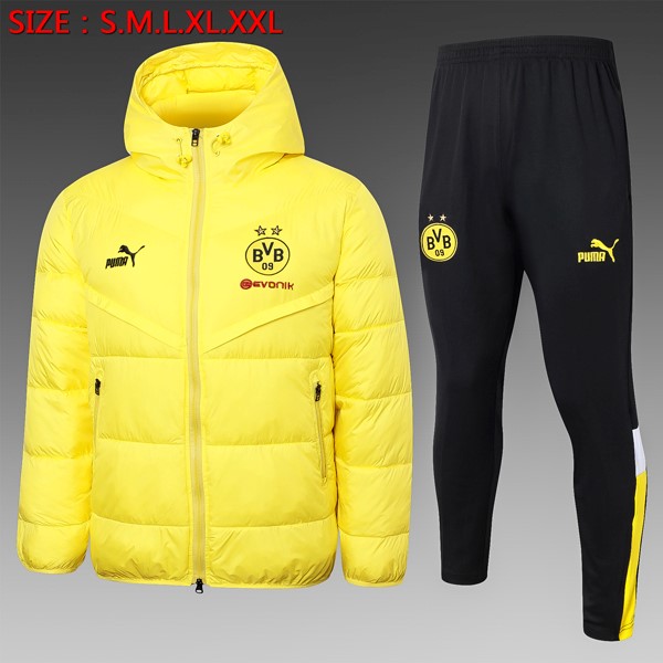 Abrigo Plumón Borussia Dortmund Conjunto Completo 2024 2025 Amarillo